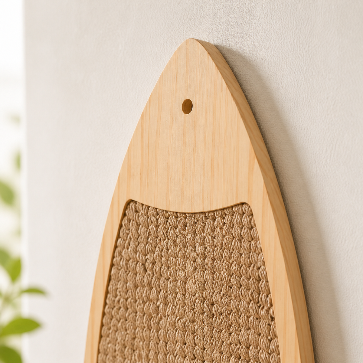 Side detail of the Fish Wall Scratcher no-drill attachment