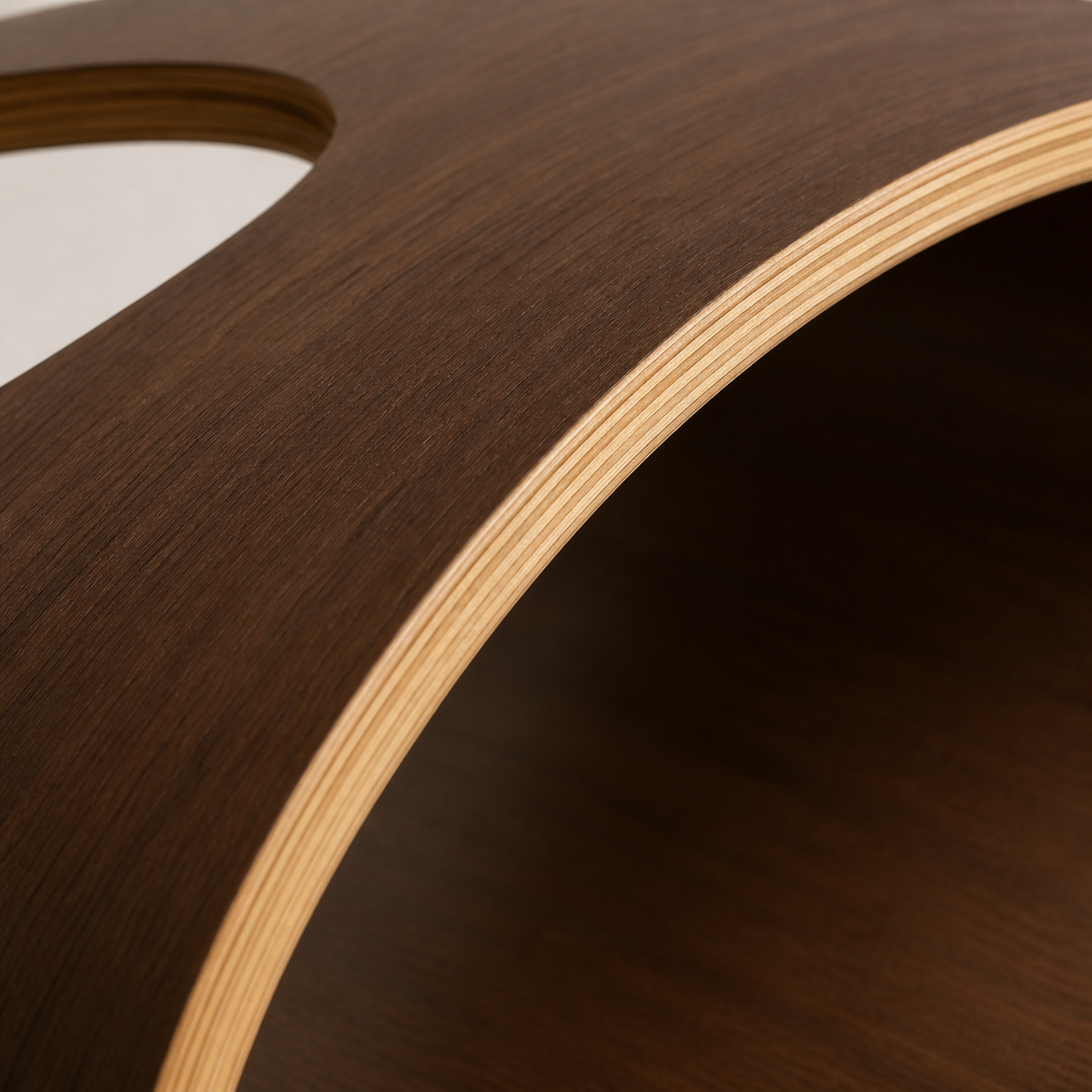 Orbit Cat Lounge — Bent-plywood oval shell
