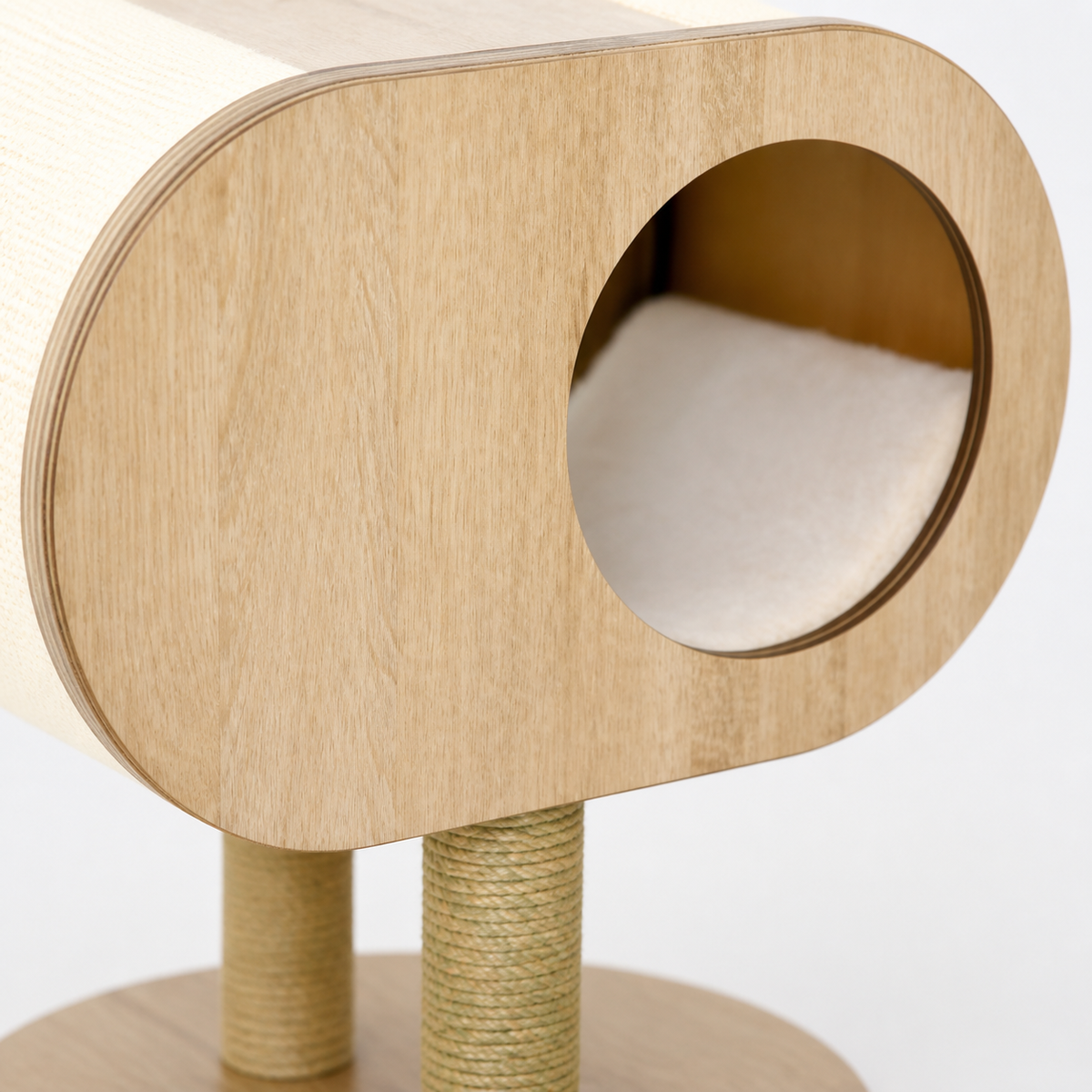 Oval Cat Cabin — Oval upholstered shell