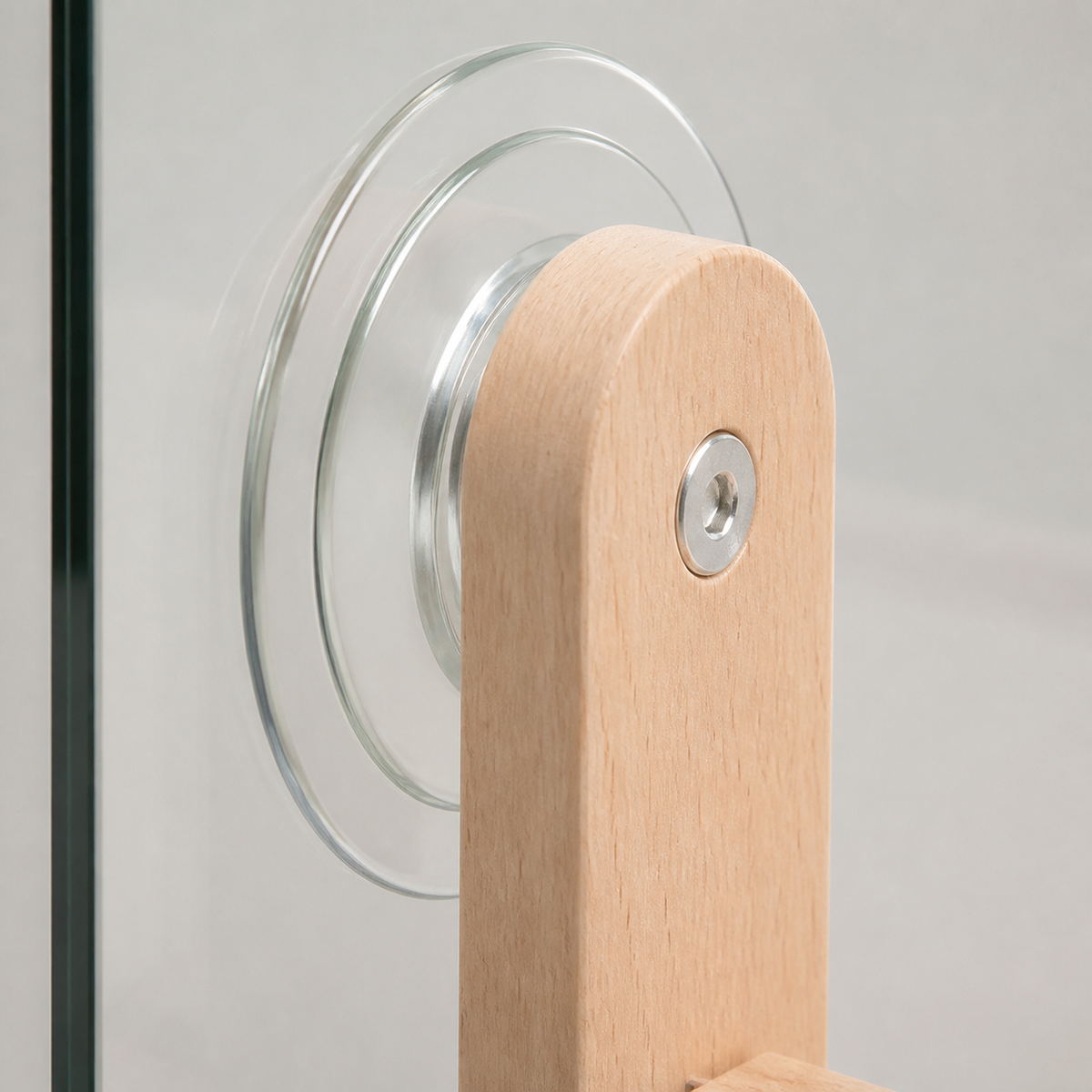 Suction-Cup Window Hammock — Two pale-wood brackets