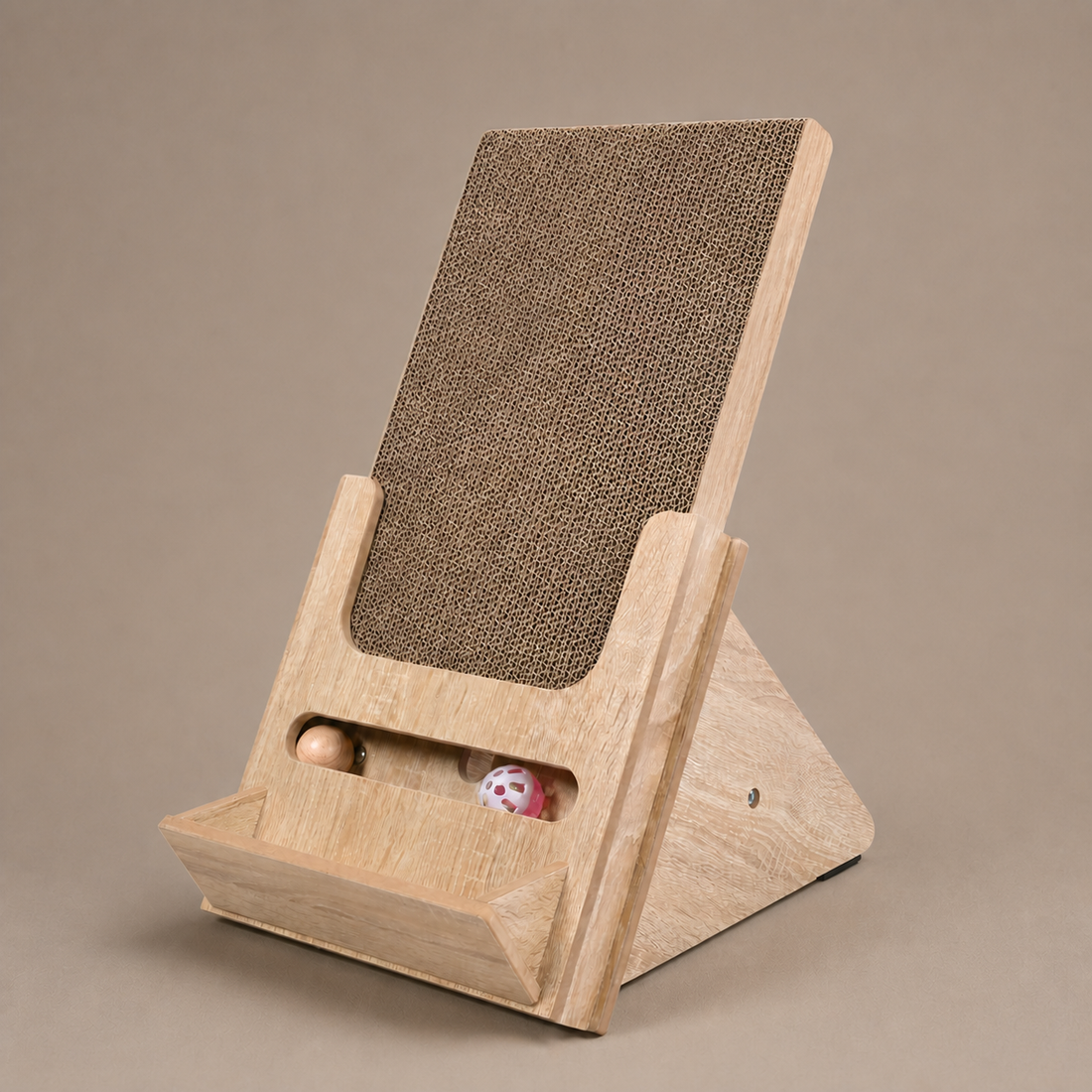 Wooden Incline Cat Scratcher, product view