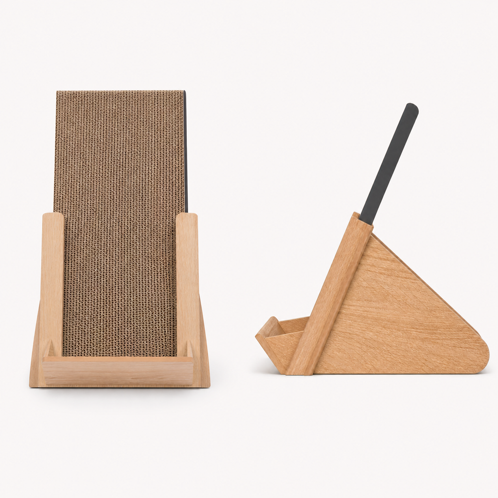 Front and side scale views of the Basic Incline Cat Scratcher