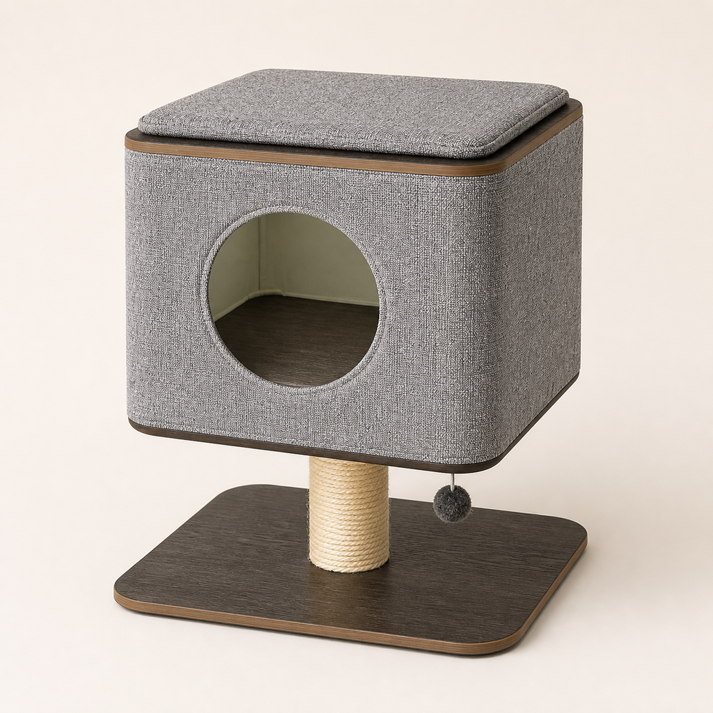 Elevated Cat Cabin in the Dark finish shown in a clean product view