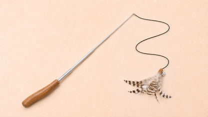 Lulu's world Retractable Cat Wand Toy - 46" Telescopic Feather Teaser for Indoor Cats & Kittens - Smooth Extension, Interactive Pet Exercise Toy for Chasing & Pouncing
