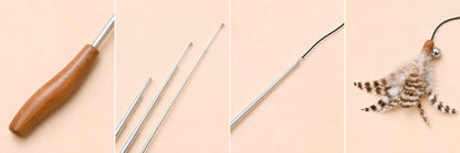 Lulu's world Retractable Cat Wand Toy - 46" Telescopic Feather Teaser for Indoor Cats & Kittens - Smooth Extension, Interactive Pet Exercise Toy for Chasing & Pouncing