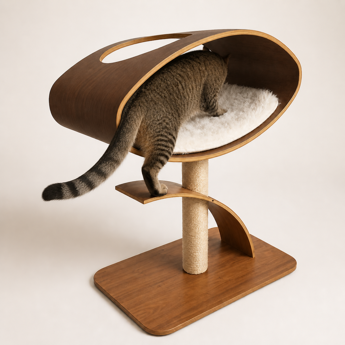 Orbit Cat Lounge — Move past the central sisal post.