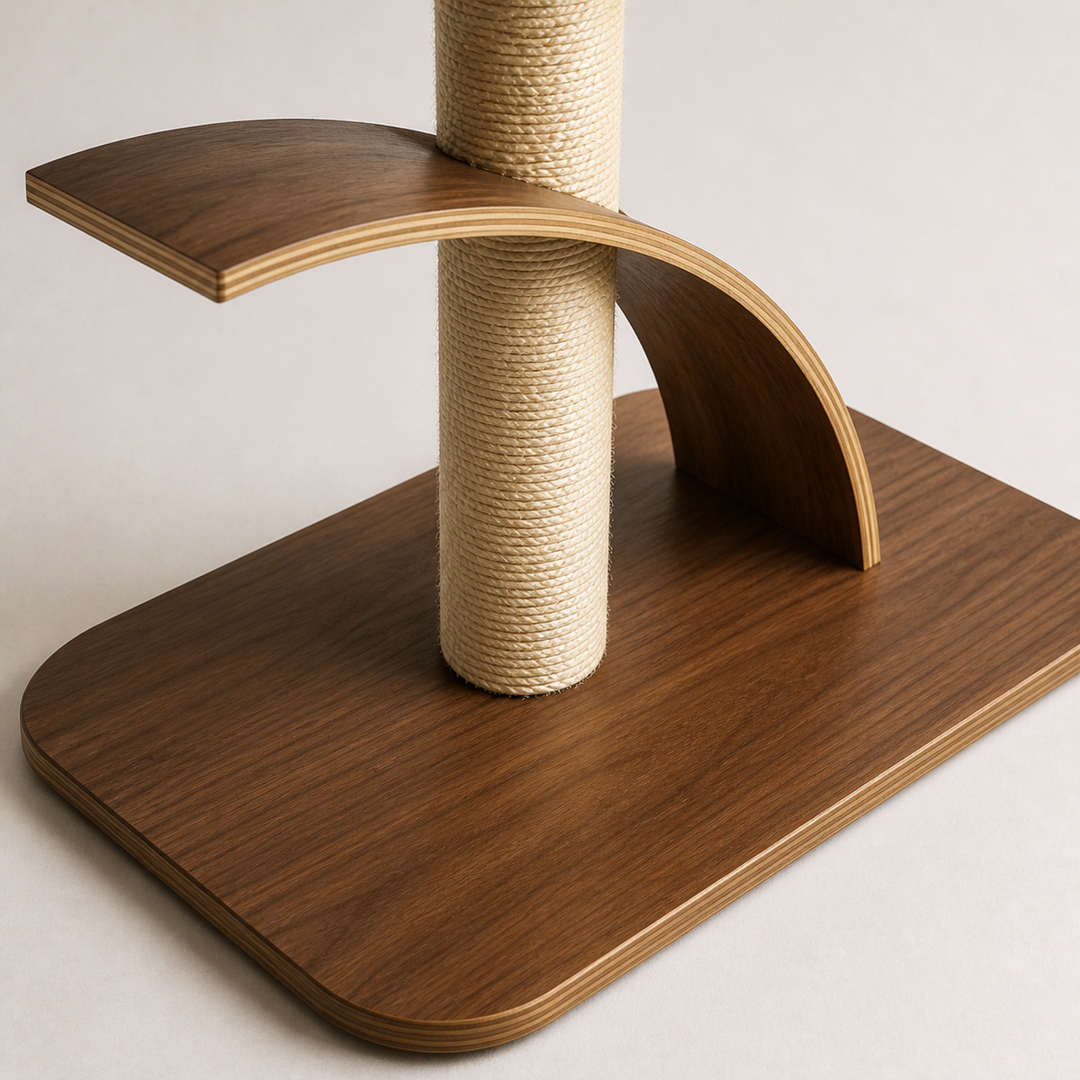Orbit Cat Lounge — Curved plywood step