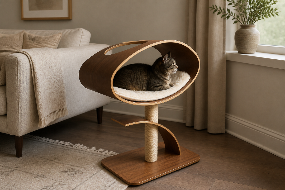 Orbit Cat Lounge — natural use and scale