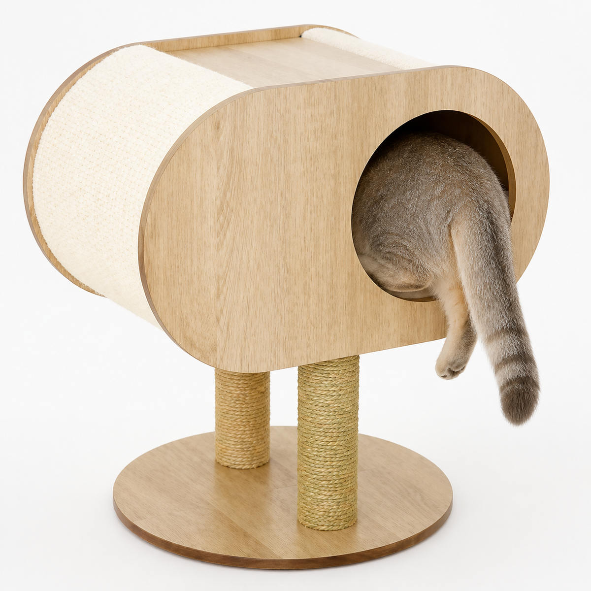 Oval Cat Cabin — Turn within the deep cabin interior.