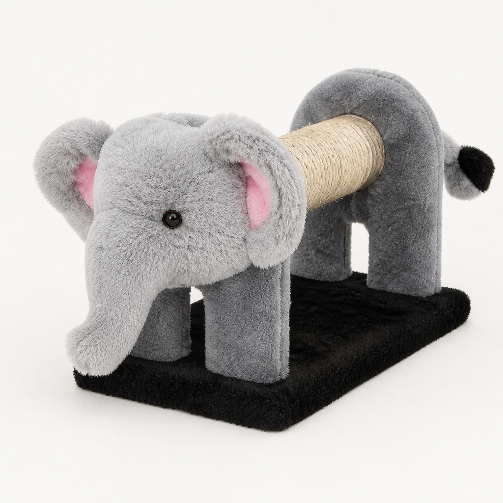 Elephant Plush Animal Cat Scratcher shown in a clean product view
