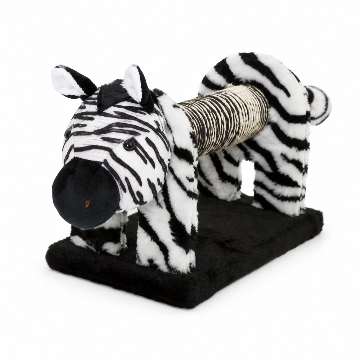 Zebra Plush Animal Cat Scratcher shown in a clean product view