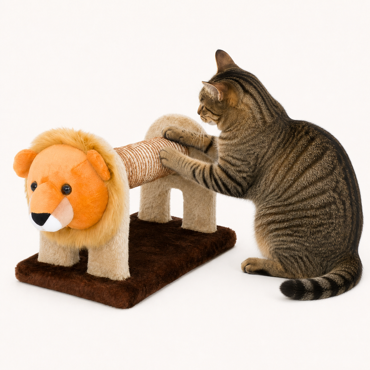 Plush Animal Scratcher — Use the exposed center cylinder for scratching.