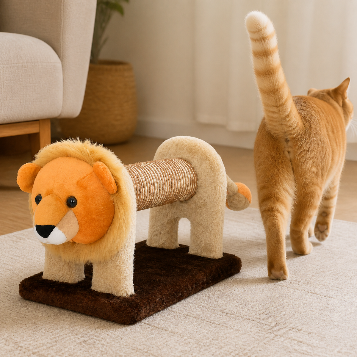 Plush Animal Scratcher — Leave the plush character out as a play-room object.