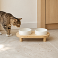Raised Double Bowl Station styled for everyday use in a warm modern home
