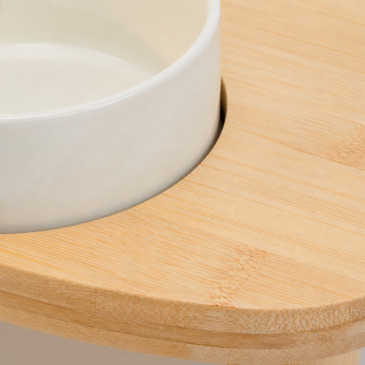 Raised Double Bowl Station — Raised wood-toned top