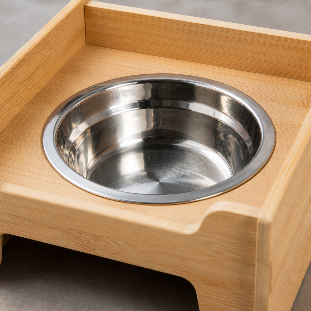 Single Bowl Wood Station — Removable single bowl