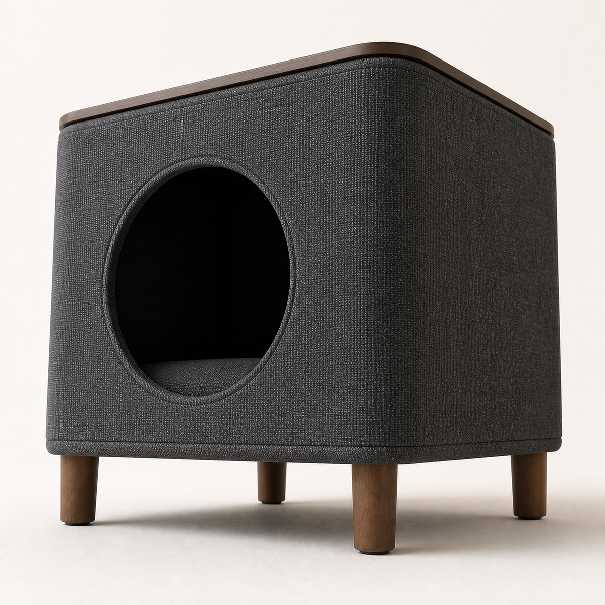 Soft Cube Cat House — Four short wood legs