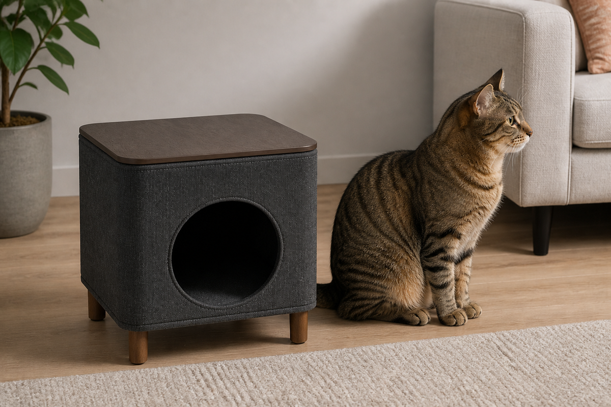 Soft Cube Cat House — natural use and scale