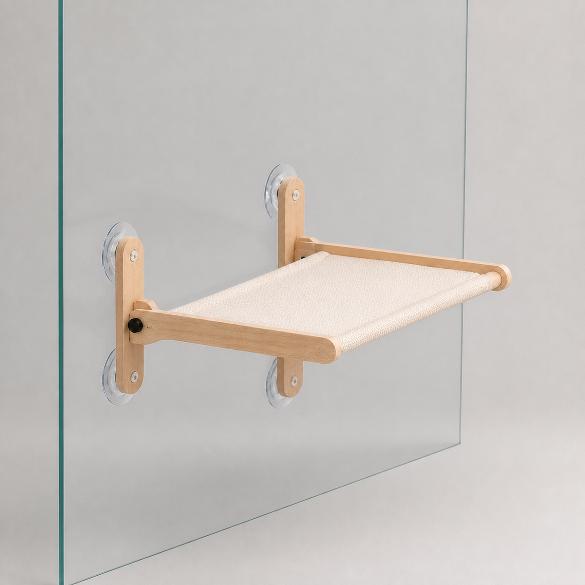 Suction-Cup Window Hammock styled for everyday use in a warm modern home