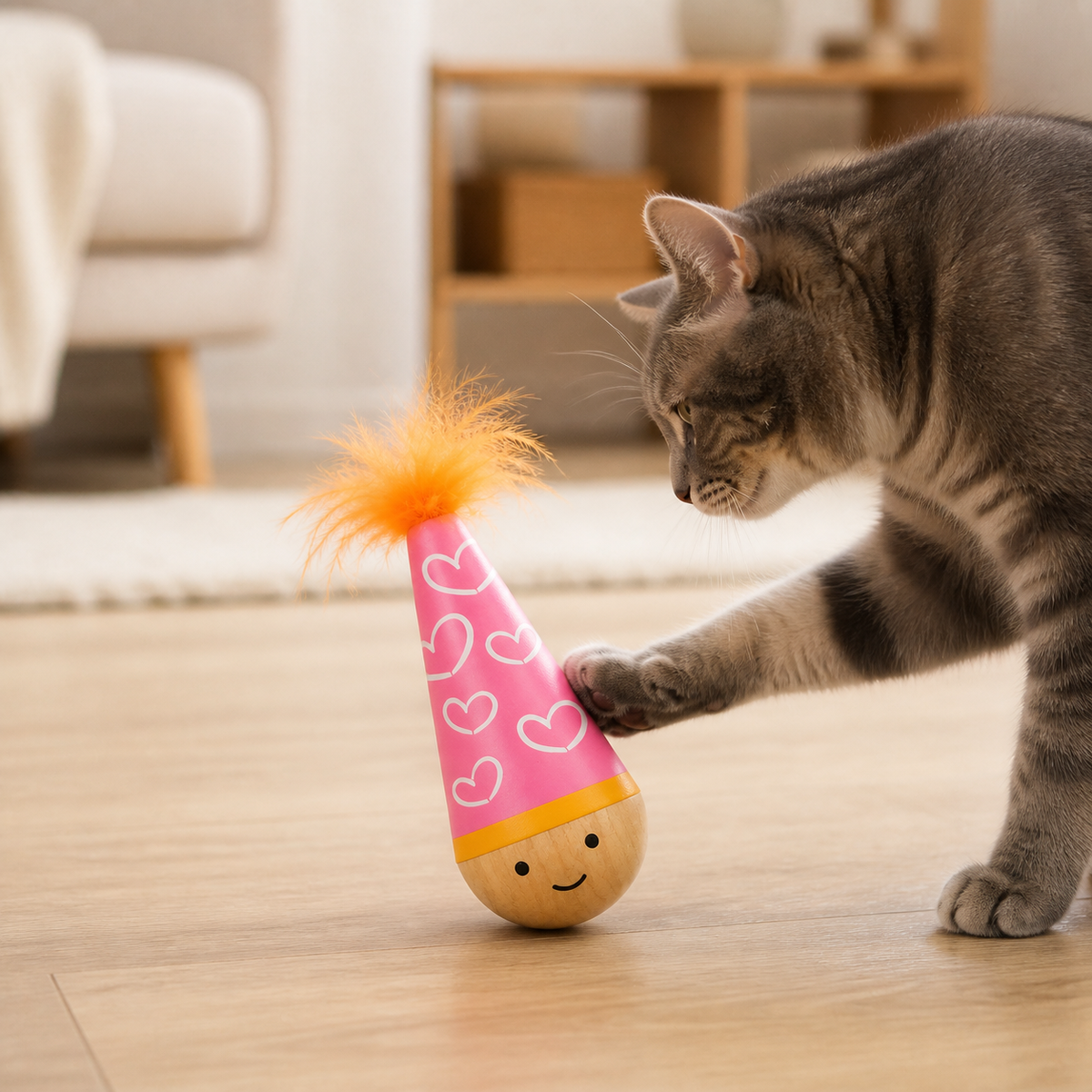 Wobble Toy — Let the rounded base tip and travel.