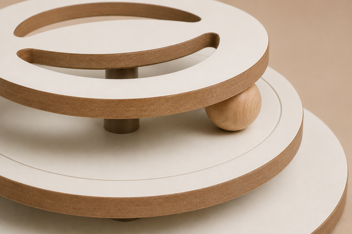 Close view of the S-shaped top and upper ball path