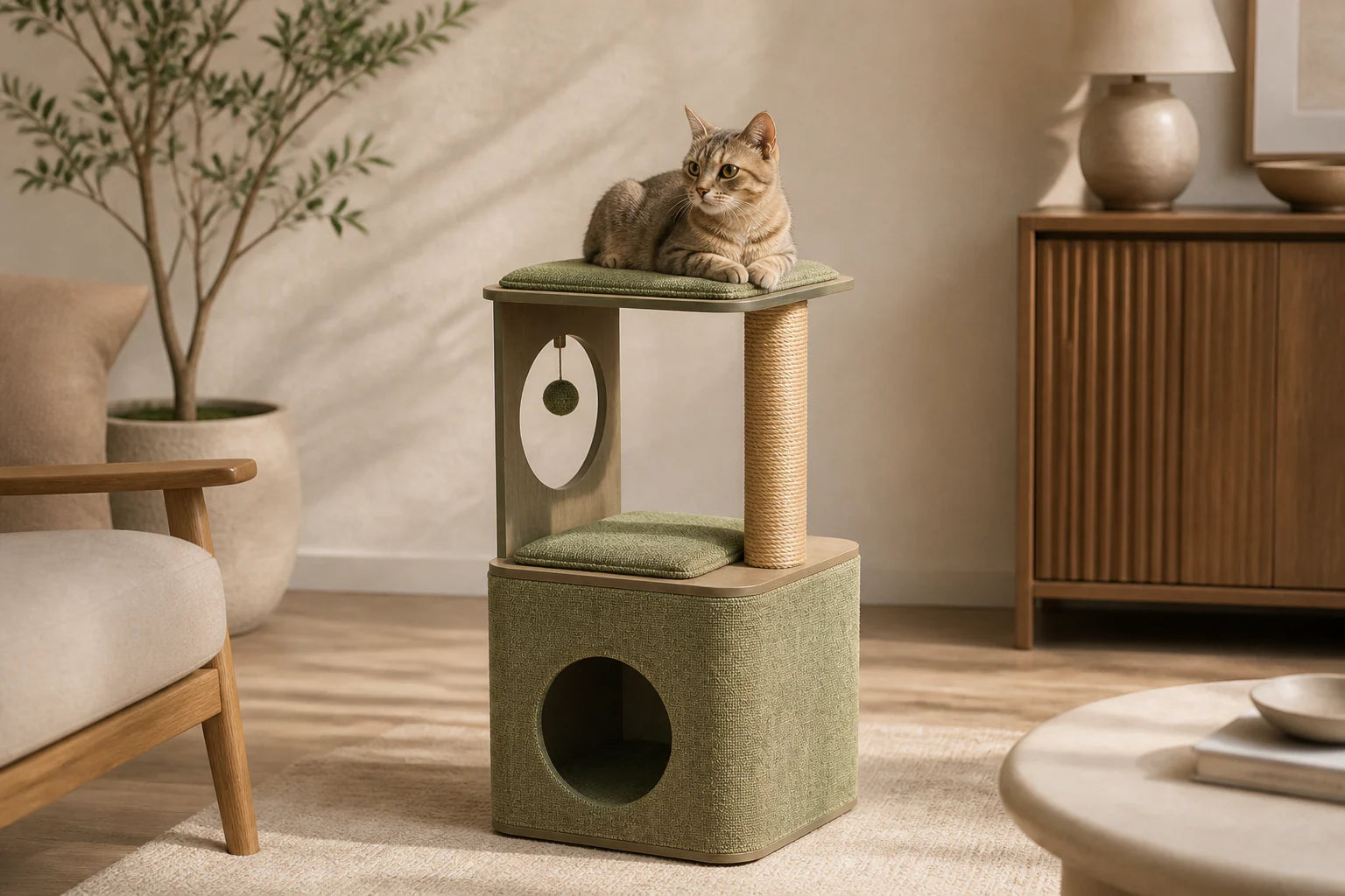 Cubox M3 Cat Condo in a quiet living room